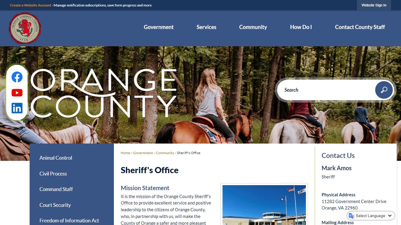Sheriff's Office | Orange County, VA - Official Website